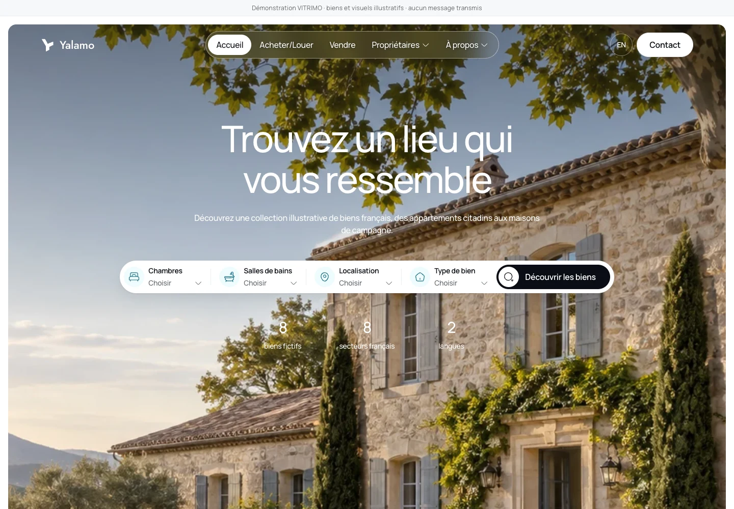 Capture réelle du site — desktop — Modèle agence