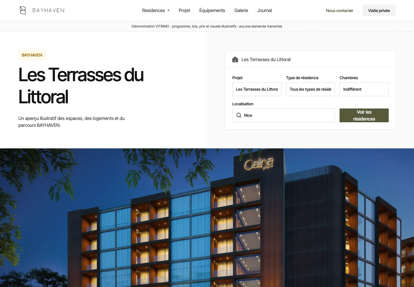 Capture réelle du site — desktop — Modèle programme